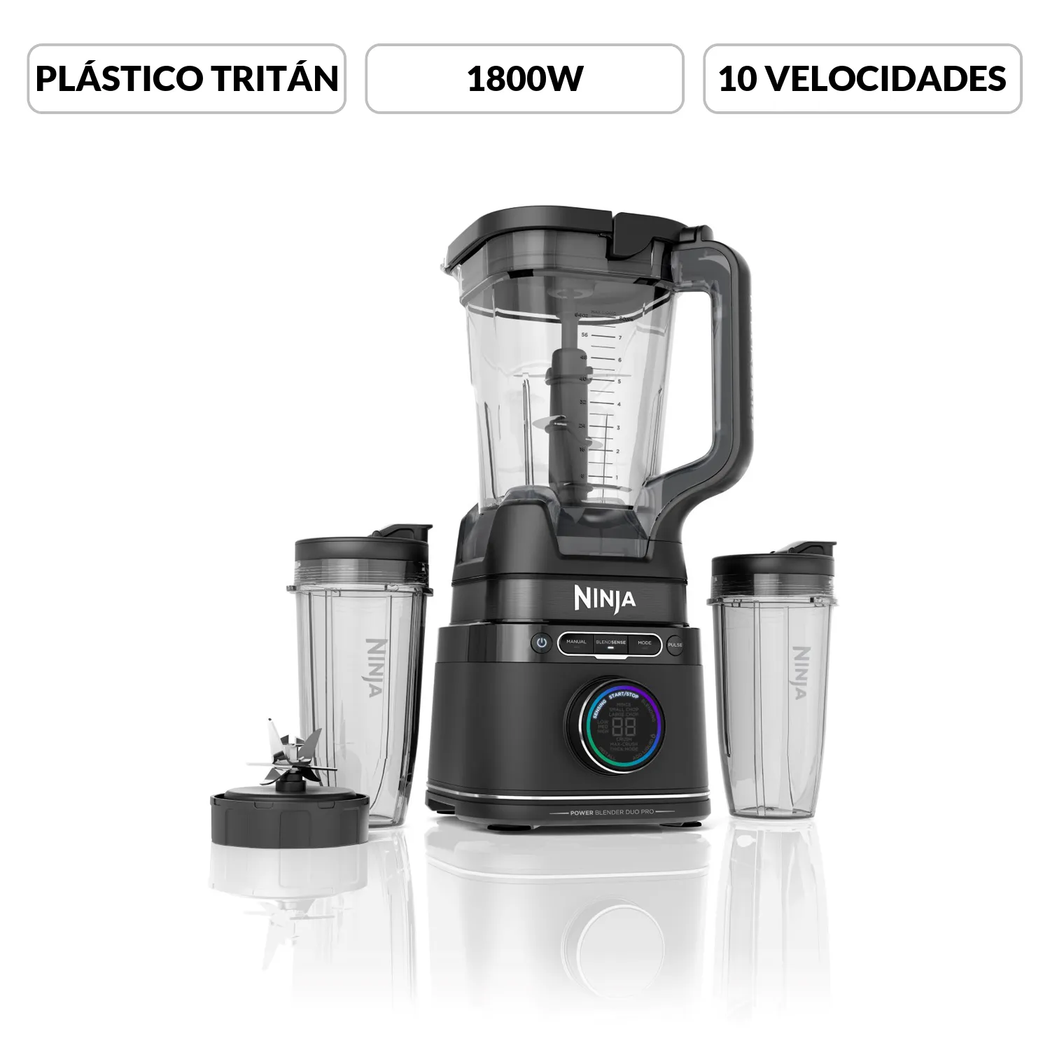 Licuadora Ninja Inteligente Detect Power Pro con 2 vasos 1.800 W 10 Velocidades TB301